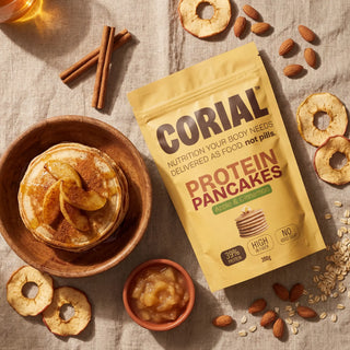 Panquecas Proteicas Maçã e Canela CORIAL — embalagem do produto