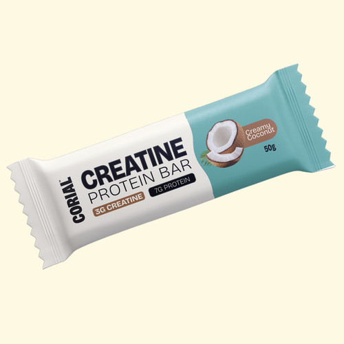 Barras de creatina CORIAL - embalagem da barra de creamy coconut