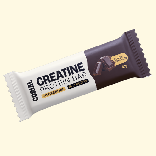 Barras de creatina CORIAL - embalagem da barra de fudge brownie