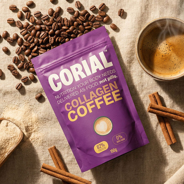 Collagen Coffee Original CORIAL — colagénio hidrolisado com vitamina C 150g