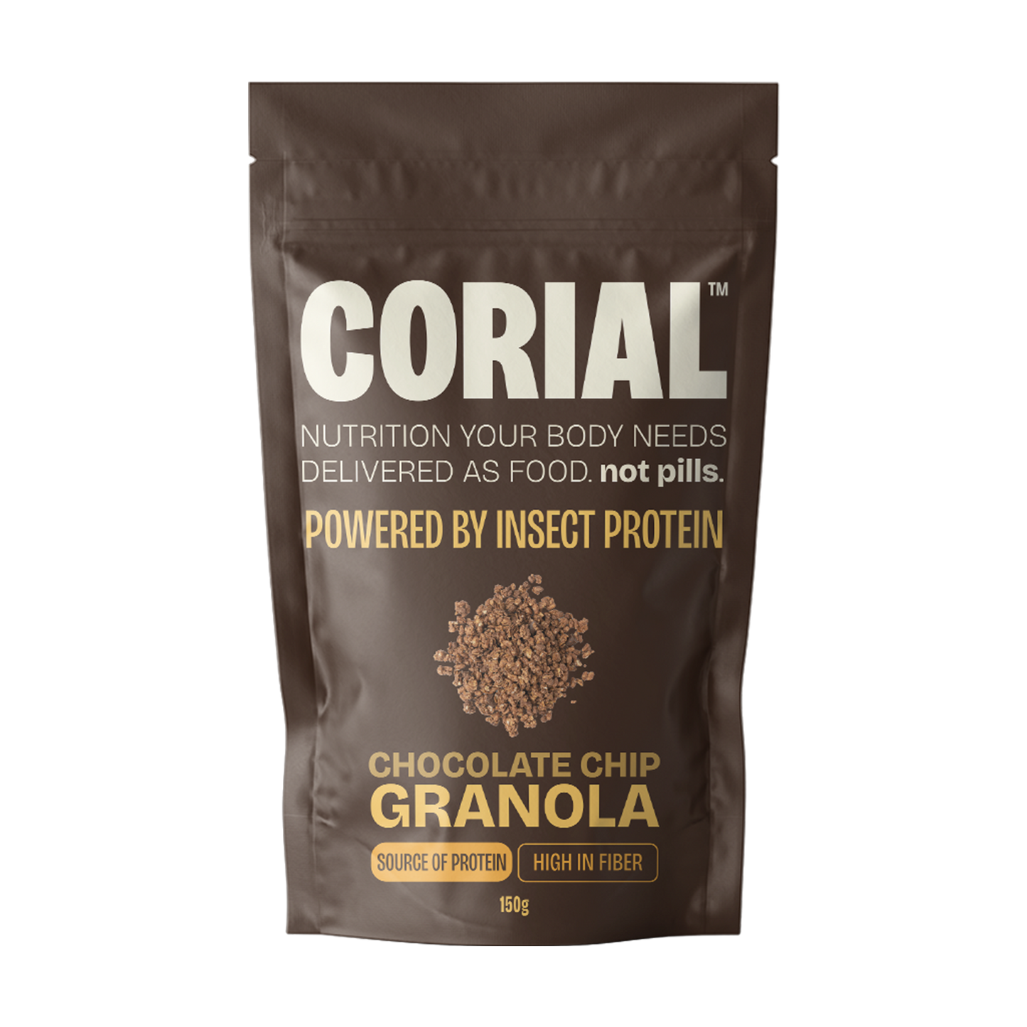 Granola Chocolate Chip CORIAL — aveia mel chocolate proteína de inseto 150g