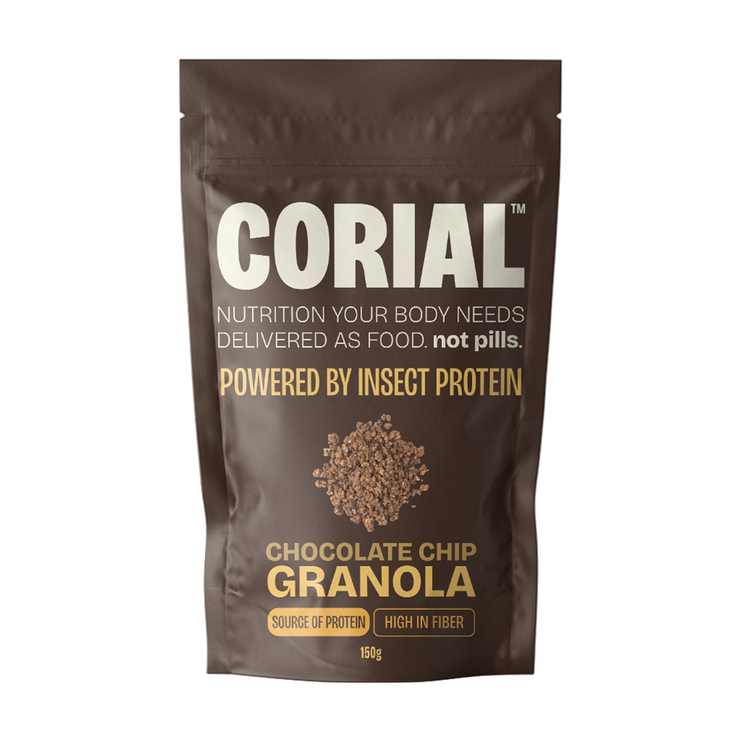 Granola Chocolate Chip CORIAL — aveia mel chocolate proteína de inseto 150g