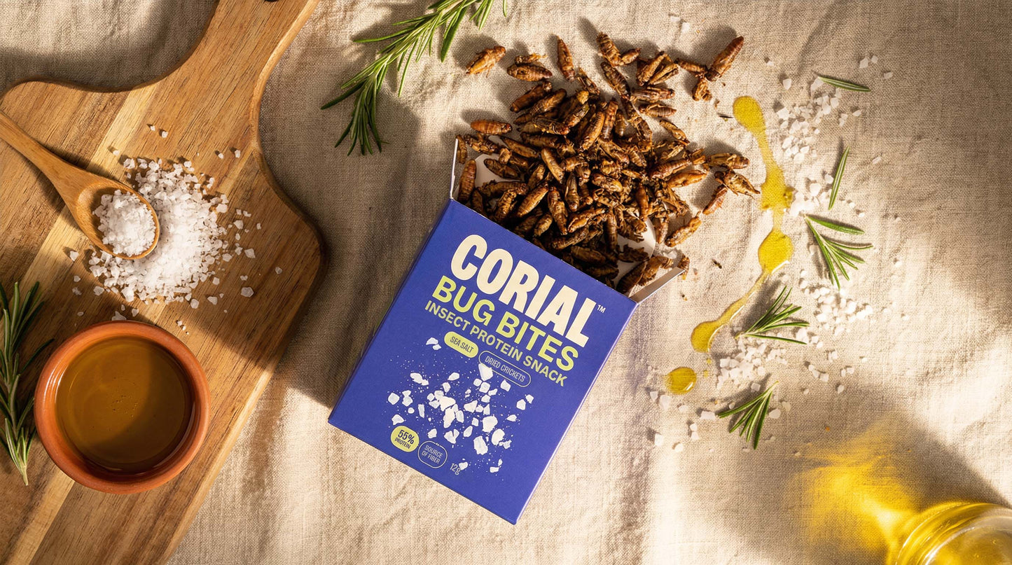 Bug Bites Grilos Sal Marinho CORIAL como aperitivo