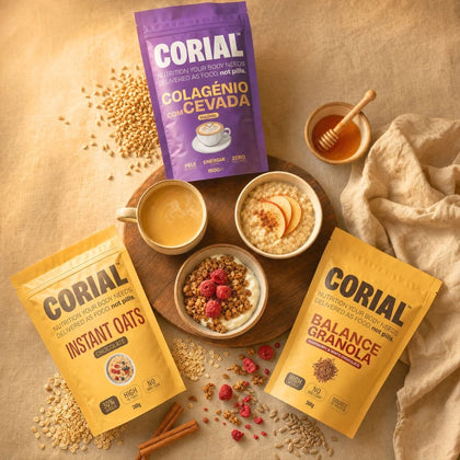 Pack Morning Routine CORIAL - embalagens de bebida funcional, aveia e granola