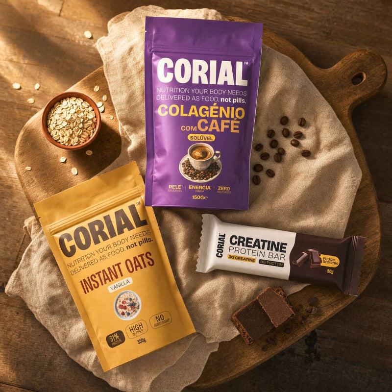 Pack Max Performance CORIAL — conjunto de produtos para desempenho desportivo, embalagens de produto