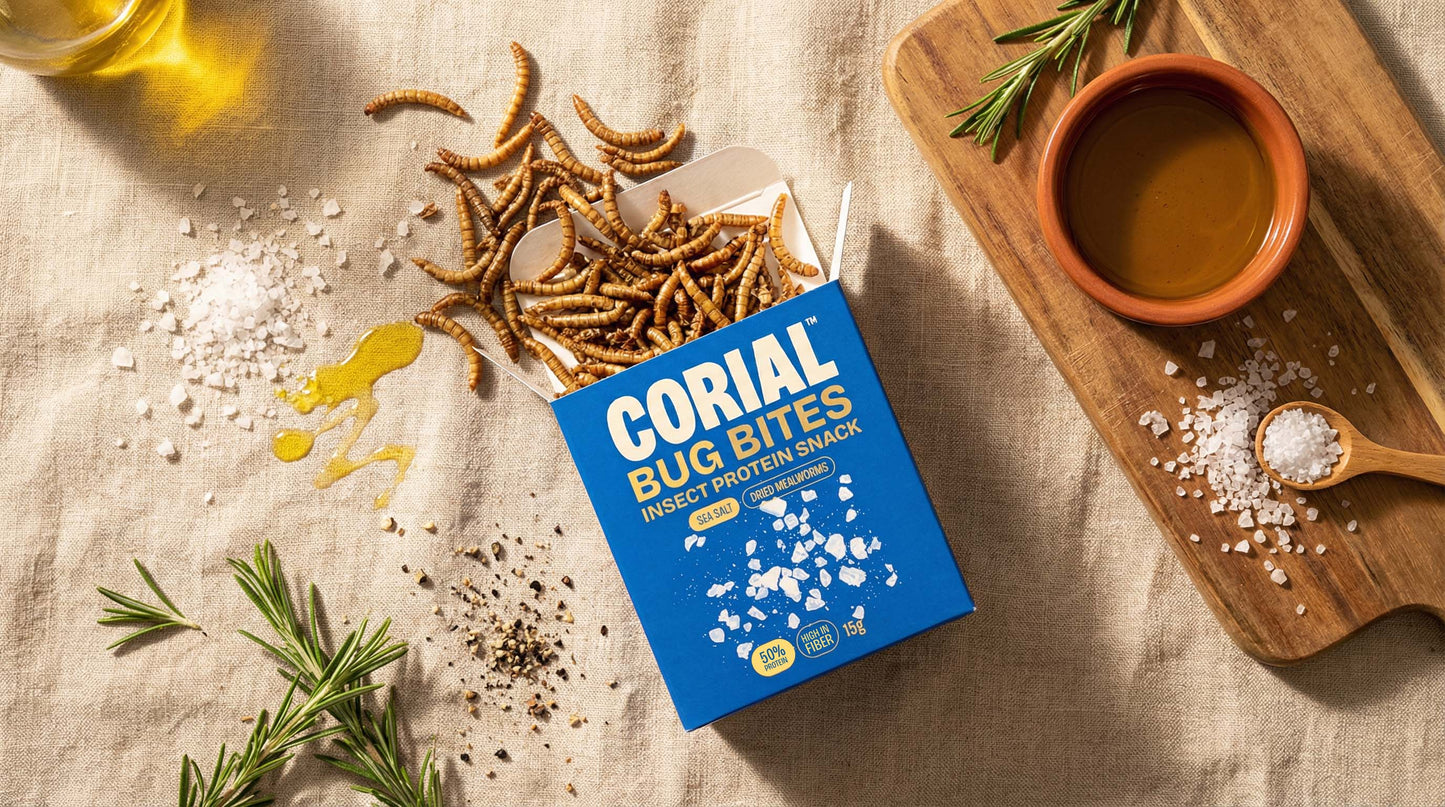 Bug Bites Larvas Sal Marinho CORIAL em bowl