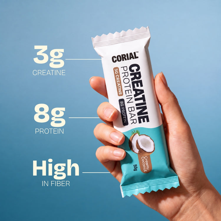 CORIAL Creatine Bar Creamy Coconut — key benefits