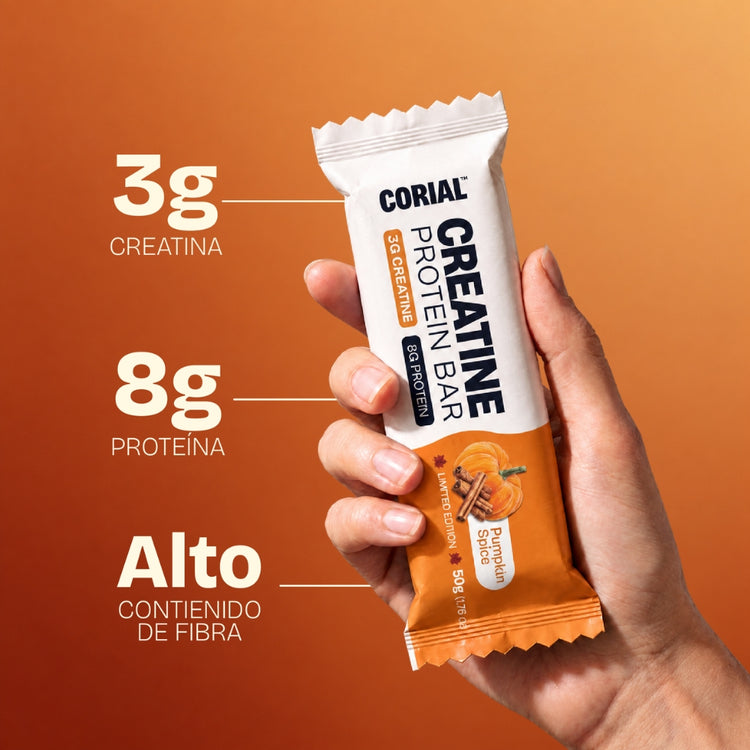 Barrita de Creatina Pumpkin Spice CORIAL — principales beneficios