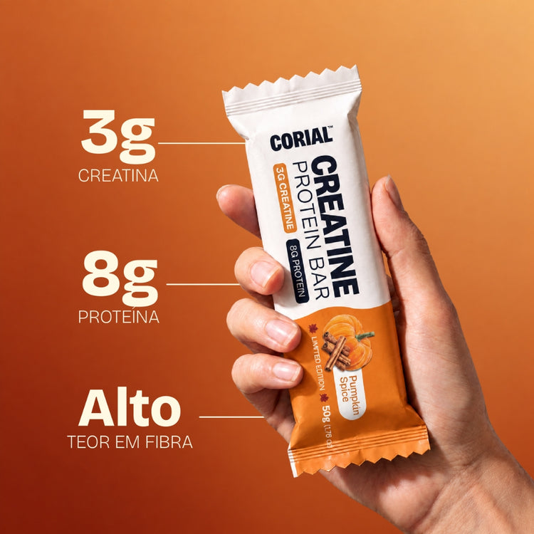 Barra de Creatina Pumpkin Spice CORIAL — principais benefícios
