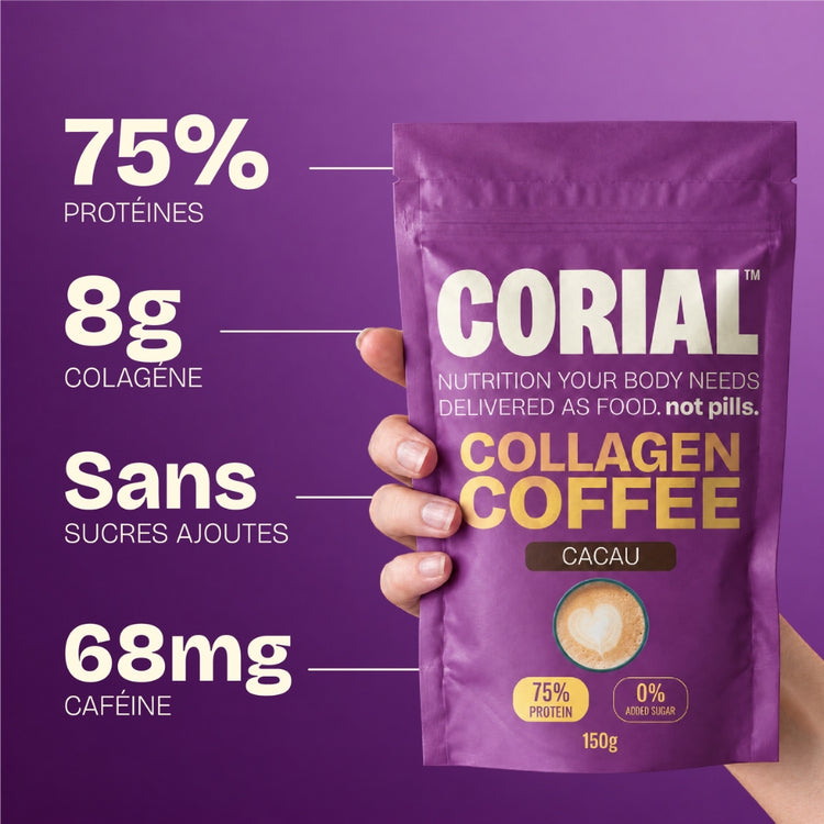 Café au Collagène Cacao CORIAL — principaux bienfaits