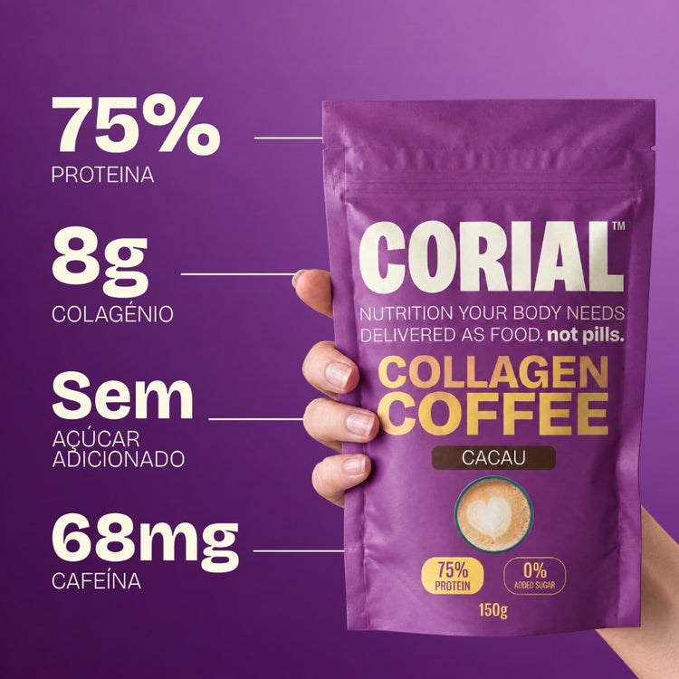 Café com Colagénio Cacau CORIAL — principais benefícios