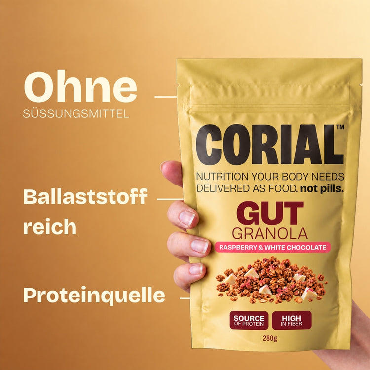 CORIAL Gut Granola Himbeere & weiße Schokolade — die wichtigsten Vorteile