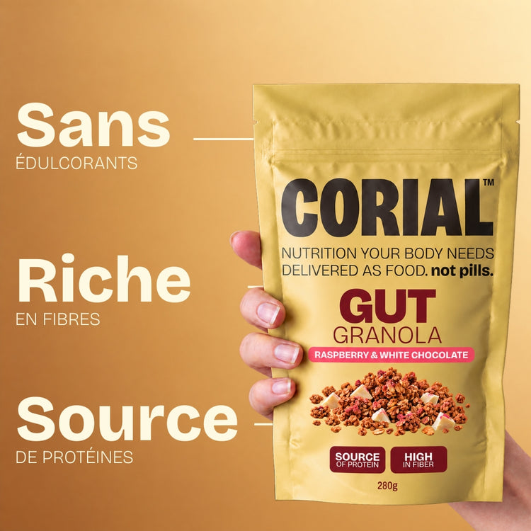 Gut Granola Framboise et Chocolat Blanc CORIAL — principaux bienfaits