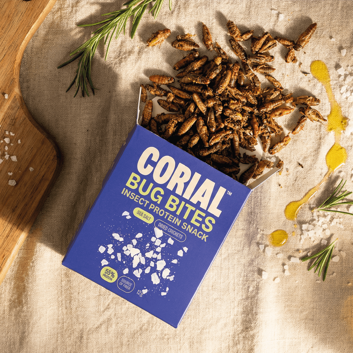 Bug Bites Grilos Sal Marinho CORIAL — 55g proteína 12g