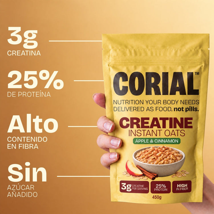Gachas de Avena Proteicas Manzana y Canela CORIAL — principales beneficios