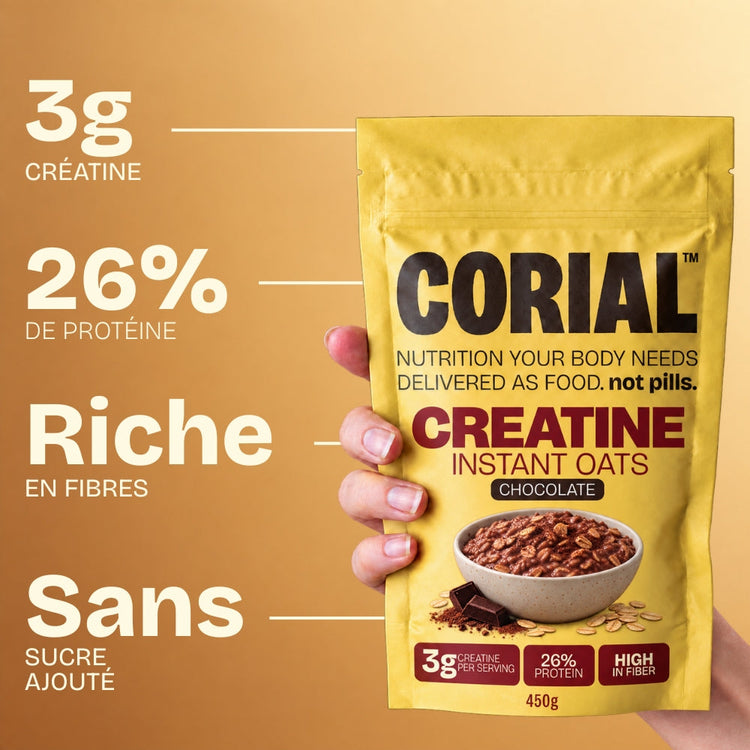 Porridge d'Avoine Protéiné Chocolat CORIAL — principaux bienfaits
